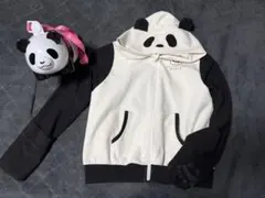 ADVENTURE WORLD パンダ パーカー、ポップコーンバケット2点セット