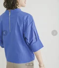 URBANRESEARCH ITEMS コットン100%5分袖ハイネックブラウスのサムネイル