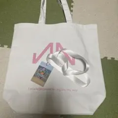 NORQAIN ロゴ入り トートバッグ ホワイト