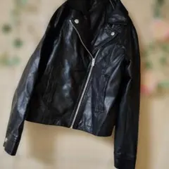 レザー ライダースジャケットブラックSizeМ