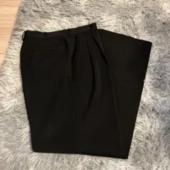 GLENMORG 黒スラックス プリーツ入り 社交ダンス用メンズパンツ