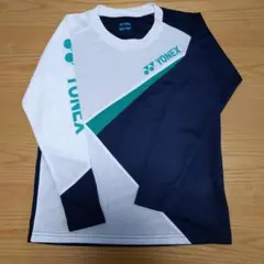 新品同様 140 ジュニア YONEX 長袖ウェア ホワイト/ネイビー