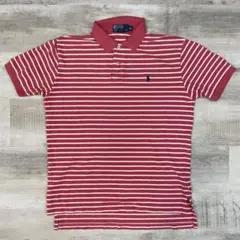 Ralph Lauren ラルフローレン ボーダーポロシャツ メンズM ピンク