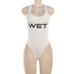 セクシー☆レオタード☆ロゴWET☆白☆ホワイトのサムネイル