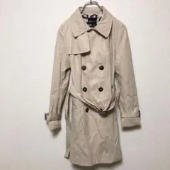 【&by P&D】(M)ベルト付きロングトレンチコート/裏地ヒョウ柄/カジュアル