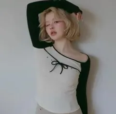 andmary Alma ribbon ブラックトップス Tシャツ アルマリボン - メルカリ
