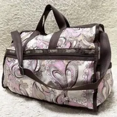 【大容量】レスポートサック　2way ボストンバッグ　総柄　ハート　ピンク