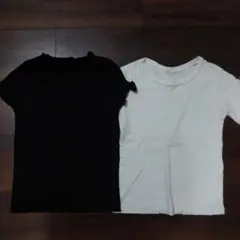 黒白☆リブ編みTシャツ☆2着セット☆120cm