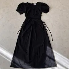 AMAIL アマイル　パフスリーブワンピース　ドレス　黒　BLACK