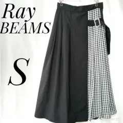 Ray BEAMS ★レイビームスラップロングフレアスカートS（O）ブラック