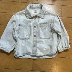 ZARA 花柄刺繍 デニムジャケット 92cm