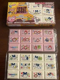 たまごっち　チョコブロックシール ホワイト　ピンク