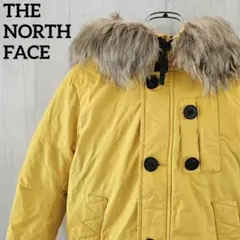 【希少】ノースフェイス キッズ ダウンジャケット フード イエロー 120