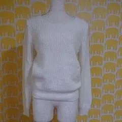 ROPE アンゴラ入☆あったか ほわほわセーター まっ 白 美品(^^)