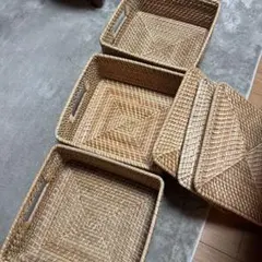 無印♡正方形♡バスケット♡3個セットのサムネイル