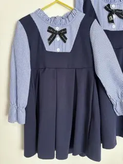 入園式　卒園式　ネイビー ストライプ フォーマルドレス　ワンピース