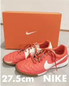 NIKE TIEMPO フットサルシューズ オレンジ ホワイト　25cmのサムネイル