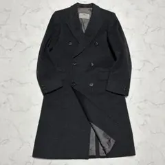 美品　希少　アクアスキュータム　ダブルチェスターコート　チャコールグレー　ウール