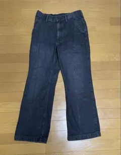 GU ダークデニム ワイドレッグパンツ M