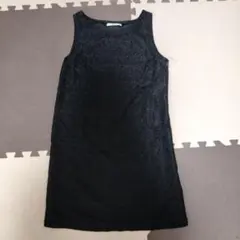 黒いレースノースリーブミニワンピース
