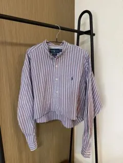 ラルフローレン BLAKE ストライプシャツ カットオフ L