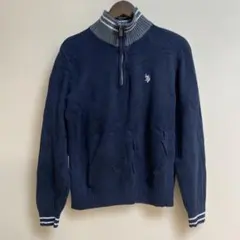 U.S. POLO ASSN. ネイビー ハーフジップセーター M