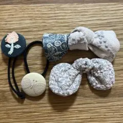 お買い得♡お揃い シンプルなインド刺繍大きなうさみみリボンくるみ