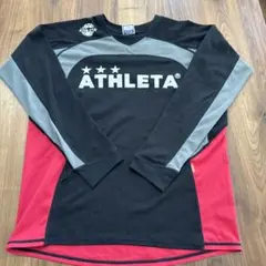 ATHLETA 長袖メッシュ Lサイズ 黒/赤