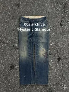 00s ヒステリックグラマー　ペイント　ダメージ加工 ストレートデニムパンツのサムネイル