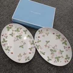 WEDGWOOD ワイルドストロベリーカジュアル オーバルプレート 2枚のサムネイル