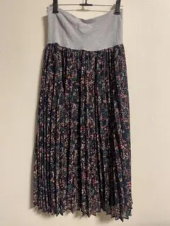 ANGELIEBE マタニティ 花柄プリーツスカート フリーサイズのサムネイル