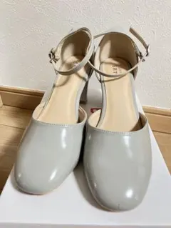 BEAMS HEART グレー ストラップパンプス 24.5cm 甲高　幅広