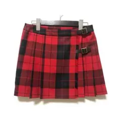 BYチェック柄巻きスカート