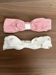 プチバトー リボンヘアバンド2点セット