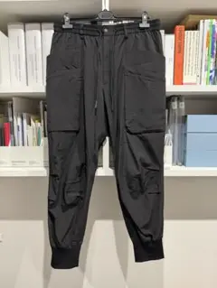 Y-3 コットン レーヨン サルエル カーゴパンツ 黒 Lサイズのサムネイル