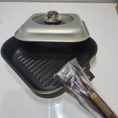 未使用　マル球産業　グリルパン　健康グリル　角形フライパン　ガス用 未使用 マル球産業 グリルパン 健康グリル 角形フライパン ガス