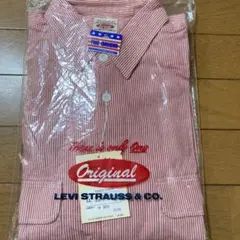 LEVIS   リーバイス　デッドストック　長袖シャツ　ストライプ赤　LL