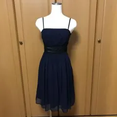【新品未使用】She's シフォンワンピース　ネイビー