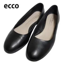 【美品】ecco　エコー　フラットシューズ　レザー　ブラック　39のサムネイル