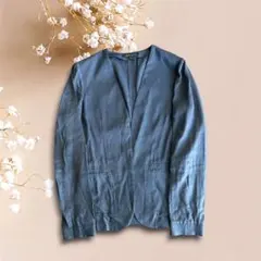 セオリーノーカラー紺ジャケットサイズ0