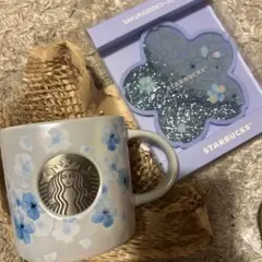 スタバ　SAKURA2026マグメダルエアリーブルー355ml コースター