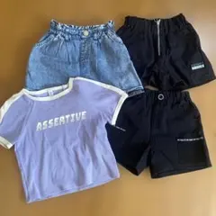 キッズ ショートパンツ３点　Tシャツ１枚セット