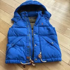 綺麗です！POLO RALPH LAUREN ダウンベスト フード付き ブルーのサムネイル