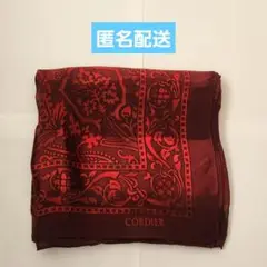CORDIER コルディア 大判スカーフ シルク100% オレンジ
