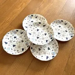 皿　可愛い花柄 蝶模様 食器セット 5枚