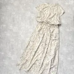 ROPÉ PICNIC ロペピクニックM花柄ロングワンピース 38アイボリー線画