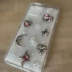 iPhone 13用クリアケース 装飾付き