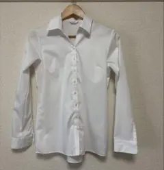スキッパーカラーブラウス 白 ノンアイロン 涼しい 長袖 就活 転職　洋服の青山のサムネイル