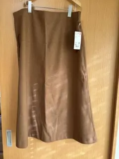 ユニクロ　ブラッシュドジャージーフレアスカート　ブラウン　XXL