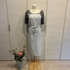 未使用】ヨシキヒシヌマ エプロン 大判花柄 シアー タブリエ X型 希少